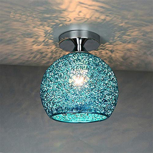 BININBOX Plafonnier Moderne Lampe à suspension Abat-jour en aluminium pour chambre Salon Couloir (ampoule non incluse) (Bleu)