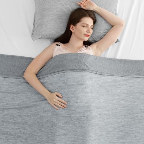 Elegear Kühldecke leichte Sommerdecke, Körper kühl halten, Arc-Chill 3.0 Kühlfasern Q-Max>0,5 Selbstkühlende Decke für Besseren Schlaf, doppelseitige kühlende Decke Sofadecke, Grau 150 x 200cm