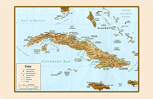 Blechschild 20x30cm gewölbt Kuba Cuba Landkarte Spruch Deko Geschenk Schild