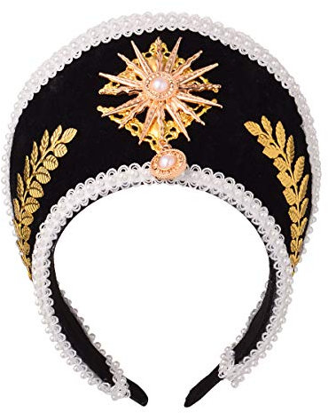GRACEART Schmuck Mittelalter Koronet Tudor Kopfschmuck Tiara Tudor Krone für Damen und Mädchen Kostüm Zubehör, Style-4(black), Einheitsgröße
