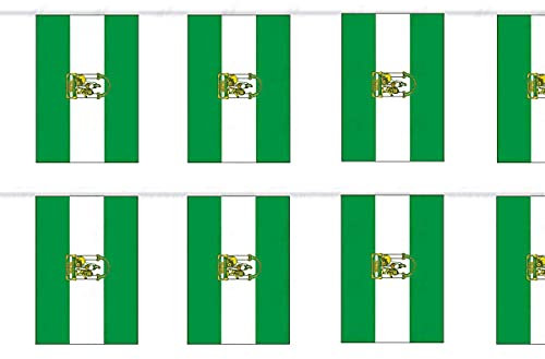 Durabol Cadena de Bandera Andalucia Comunidades autónomas de España 7 Banderin 20 X 30 CM - 5 Metro
