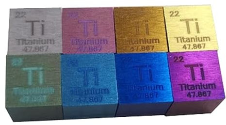 Stück 10 mm Länge 10 mm Breite 10 mm Höhe Titanium Element Würfel Oxidierte Regenbogenfarben Titanblock mit hoher Dichte-Cyan-Farbe
