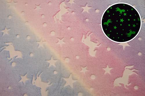 Plüsch leuchtet im Dunkeln, Einhorn 50 x 160 cm