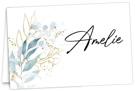 50 Zauberhafte Tischkarten Namenskarten zum selbst beschriften Hochzeit | Geburtstag | Konfirmation | Silberhochzeit |Taufe Feier Namensschilder
