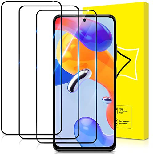 GiiYoon-3 Piezas Protector de Pantalla para Xiaomi Redmi Note 12 Pro 4G / Redmi Note 11 Pro 4G/5G Cristal Templado,[Sin Burbujas] [Cobertura Completa] [9H Dureza] Vidrio Templado HD Protector Pantalla