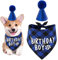 Hunde-Geburtstags-Bandana, Haustier-Geburtstagsparty-Zubehör, Baumwoll-Dreieck, Jungen-Hundeschal mit süßem Hunde-Geburtstagshut für kleine, mittelgroße Hunde, Katzen, Kostüme, Kopfbedeckung (blau)