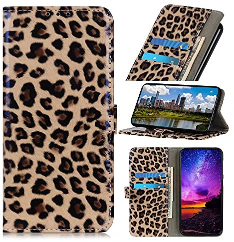 Handyhülle für Samsung Galaxy A54 5G Hülle, Handy Samsung A54 5G Hülle, Leder Flip Etui Book Tasche Brieftasche Case und Magnet Kartenfach Handytasche Schutzhülle für Samsung Galaxy A54 5G Leopard