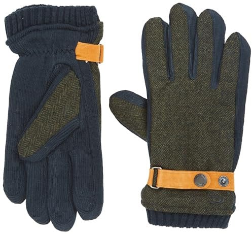 camel active Herren Material-Mix Handschuh Fäustlinge, Dunkelgrün, XXL