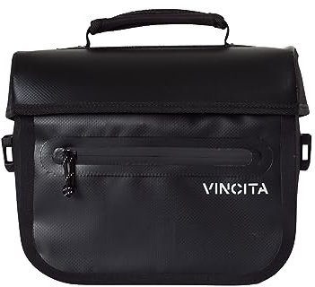Vincita Cooper wasserdichte Fahrradtasche für Brompton Faltrad mit Magnetverschluss hinten öffnend, geräumiger Innenraum und vielseitige Aufbewahrungslösungen (Schwarz)