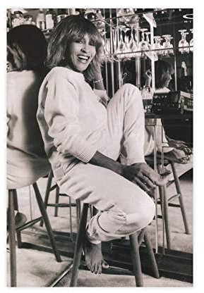 Tina Turner Schwarz Weiß Poster 9 Leinwand Poster Schlafzimmer Dekor Sport Landschaft Büro Zimmer Dekor Geschenk Rahmen 08x12inch (20x30cm)