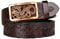 xichuangyuXCY Men's Leather Ratchet Belt Retro Dragon Pattern Eagle Tiger Buckle Carved Casual Business Belt 49 (Brown Dragon Pattern Dragon 3)