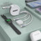 Cable de carga universal retráctil 3 en 1 + cable de carga para Apple Watch, USB A a Lightning+tipo C + cargador iWatch para iWatch Series 8 7 6 5 4 3 2 SE/iPhone 14 13 12 Pro/Samsung/iPad y más