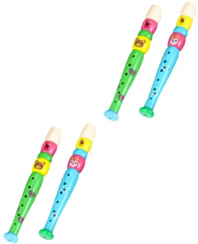 Toyvian 4 Stück Klarinette Pädagogisches Musikalisches Spielzeug Cartoon-flöte Puzzle-Spielzeug Musik Spielzeug Sechs-Loch-blockflöte-Spielzeug Kazoo Hölzerne Flöte Klein Plastik Frau Kind