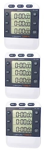 BESPORTBLE 3 Stück 3 Digitaler Countdown-Timer LCD-digitaltimer Digitaler Sporttimer Uhren Stoppuhr Klassenzimmer-Timer Schiedsrichter-Sport-Timer Sport-Countdown-Timer Läuft Student Haushalt