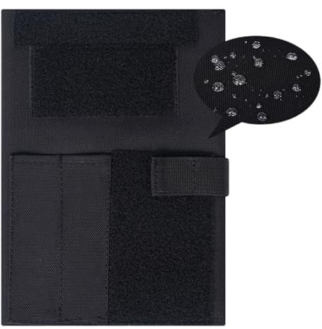 OCP Armee-Logbuchhülle, Militärpolizei-Notizbuchhülle mit Tasche, wetterfeste Buchtasche für Männer und Frauen, 14 x 20,3 cm, taktische Führerbuchhüllen mit Stifthalter, Schwarz