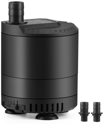 SOUSLOW 20w Bomba de Agua Sumergible 1500 L/H AC220-240V Bomba de Agua de Acuario con 2 boquillas para Estanque, Fuente de Jardín, Sistema Hidropónico