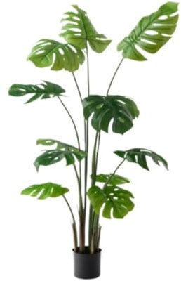 DRMEE Kunstpflanze Künstliche Monstera Deliciosa-Pflanze, Künstliche Monstera-Tropenpalme Mit Topf Für Heimdekoration Im Innenbereich Künstliche Pflanzen