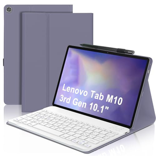 WINCHKING Tastiera con Custodia per Lenovo Tab M10 3rd Gen 10.1, Tastiera Italiano Slim Bluetooth Rimovibile per Lenovo Tab M10 3rd Gen TB-328FU/TB-328XU, viola lavanda