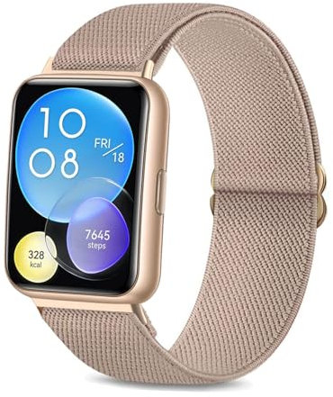 TUCOMO Elastische Nylon Armband Kompatibel mit Huawei Watch Fit 2 Active/Elegant/Classic,Loop Dehnbare Ersatzband für Huawei Watch Fit 2 Herren Damen