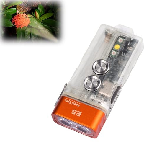RovyVon E5R Schlüsselanhänger-Taschenlampe, leuchtet im Dunkeln, Dual-Power 700 Lumen, mit Lockout-Modus, wasserdicht für den täglichen Gebrauch, Camping, Wandern, Notfall(4000K)