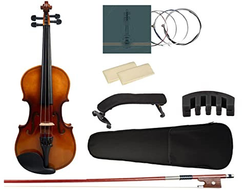 Geige 4/4-1/8 Hochglanz Ahorn Akustische Violine Vollgröße Massivholzgummi Violine (Color : 1-8)