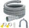 Tuyau de vidange universel pour machine à laver, tuyau de vidange flexible de 2,5 m, tuyau de vidange portable avec 1 adaptateur d'extension et 2 colliers de serrage, 1 support de tuyau coudé en U