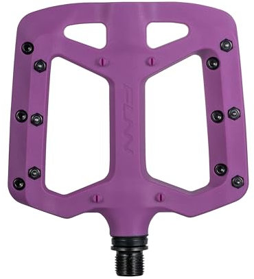 Funn Taipan Pedali per bicicletta in termoplastica rinforzata con fibra di vetro, con assi CrMo da 9/16 pollici e perni amici dello stinco per ciclismo su MTB/BMX/urbano/ghiaia (Viola)