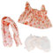 Fenteer 3-teiliges Puppenkleid, Puppenkleidung für 17 cm Puppen, Kirschen-Design, Ideal für Kinder und Puppensammler