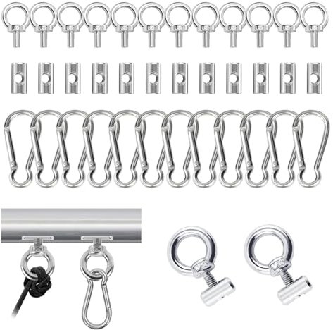 Guanici 12 Pièces Crochet de Fixation Auvent Caravane Tente de Camping Rails Crochet pour Rail Passepoil pour la Plupart des Rails Auvent Ainsi Que pour Caravanes Camping Cars Bateaux