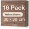 ROBOTIME 3mm Walnut Plywood Sheets Cut to Size 30×30 CM 16 Pack Wood Burning Model Making Laser Ply Material, Thin Wood Sheets for Craft Projects