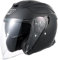 MY Jethelm Rollerhelm mit Sonnenblende,ECE22.06 Zertifizierter,Komfort-Innenfutter Komplett Herausnehmbar,Motorradhelm Mofa Vespa Helm für Herren und Damen,Modell MY-835 (Mattschwarz, L)