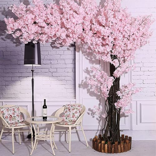 GEJLELDS Japanischer Künstlicher Kirschblütenbaum Wunschbaum Innendekoration Großer Kirschbaum Indoor Outdoor Einkaufszentrum Hotel Hochzeitsdekoration Landschaftsbau,1.8x1.8m