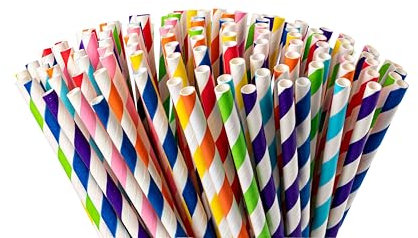 Inoverse 1000 Stück Strohhalme Papier, Pappstrohhalme mit Ø 8 mm x 24 cm, Einweg Trinkhalme,%100 Biodegradable Papierstrohhalm, Strohälme aus Kraftpapier Für Cocktails, Partys, Catering, Bunt