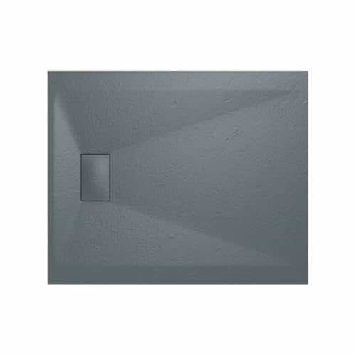 Aquariss SMC Slate Effect Shower Enclosure Tray 1100x900mm Rectangular Wetroom Shower Base Anthracite