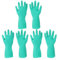sourcing map Nitrile Chemical Resistant Gloves, Industrial Gloves Anti-Slip Protective Safety Work Glove for Cleaning Dish Washing Resist Acid Alkali, Medium,Green, Pair of 3