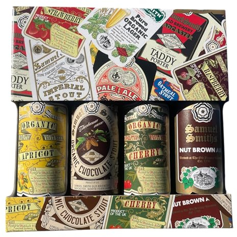 Samuel Smiths Geschenkset Bierset mit 4 Sorten der besten Biere aus Großbritannien
