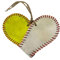 1 x handgefertigtes Vintage-Baseballherz, Baseball-Herz-Ornament, lustige Weihnachtsdekoration, Geschenkbaum für Baseball-Liebhaber