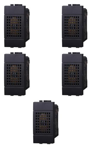 5x Suoneria, campanello, Modulo nero, Compatibile Con BTicino Living, frutti, interruttori, pulsanti, deviatori, dimmer, sensori, PIR, buzzer, Per Placche originali e compatibili