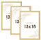 Wackadoo Bilderrahmen 13x18 Gold 3er Set Fotowand Fotorahmen mit Glasscheibe Kunststoff Picture frame
