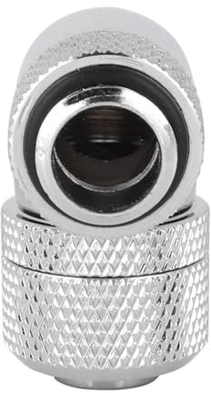 Enfriador de la CPU, Enfriador de Aire CPU G1/4 Agua Agua Siting Enfriamiento con un Tubo Transparente Codo ángulo Recto 90 ° para el Enfriamiento la Computadora (SILVER)