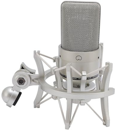 Ouitble XLR Studio Mikrofon 26mm Großmembran Kondensatormikrofon mit Schockhalterung für Musikproduktion Gesangsaufnahmen und Podcasts (Gold)