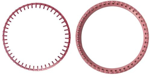 Malloy 2 PCS Top Ring As Shown Plastic for 48 Needle Knitting Machine Accessories Pink Needle Sleeve Circle