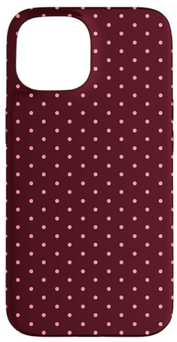 Petits Pois Bordeaux et Rose Vintage bohème esthétique Coque pour iPhone 15