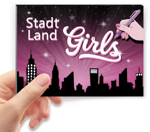 Stadt Land Girl, Geschenk für Coole Teenager Mädchen ab 10 11 12 13 14 Jahre, Spiel zum Mädelsabend, A6 Junior Kartenspiel Geschenkideen, Ostergeschenke, Adventskalender 2026, Nikolaus Geschenke