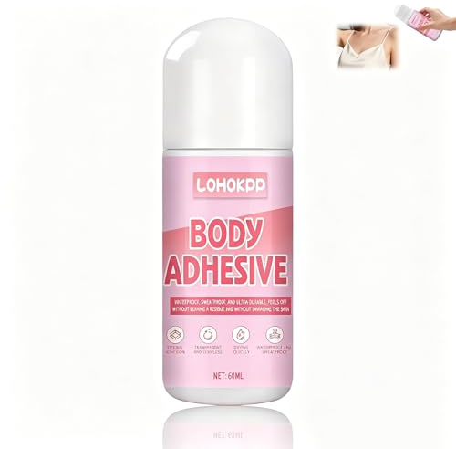 60ml Adhesivo Corporal, Adhesivo Cutáneo, Pegamento Textil | Pegamento Líquido Impermeable, Compacto y Portátil, Pegamentos Para Ropa, Roll On Invisible De Secado Rápido