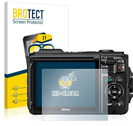 BROTECT Schutzfolie für Nikon Coolpix W300 | 2 Stück Transparenter Displayschutz Made in Germany Klare Displayschutz-Folie Clear Einfache Montage Case-Friendly