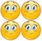 4er Set Smile-Aufkleber Wimpern I kfz289 I rund Ø 5 cm I Süße Sticker für Smartphone Laptop Notebook Roller Auto I wetterfest
