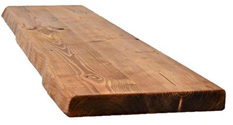 Live Edge Rustic Floating Shelf 12x1.5 inches, 120cm long - Natural Oak Finish Reclaimed Wood Floating Shelves for Wall Decor, Rustic Wooden Shelves for Bedroom, Living Room, Kitchen, or Bathroom