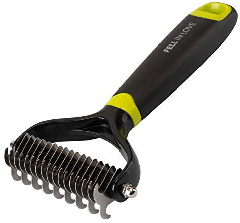 FELL IN LOVE Hundebürste Langhaar für das Unterfell | Unterwolle entfernen mit der Unterfellbürste für Hunde und Katzen | Tierhaarbürste