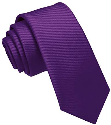 JEMYGINS Cravate Homme Violet en Soie 6CM Étroit Slim Plusieurs Couleurs Disponibles Décontractée Compris Boîte(10)